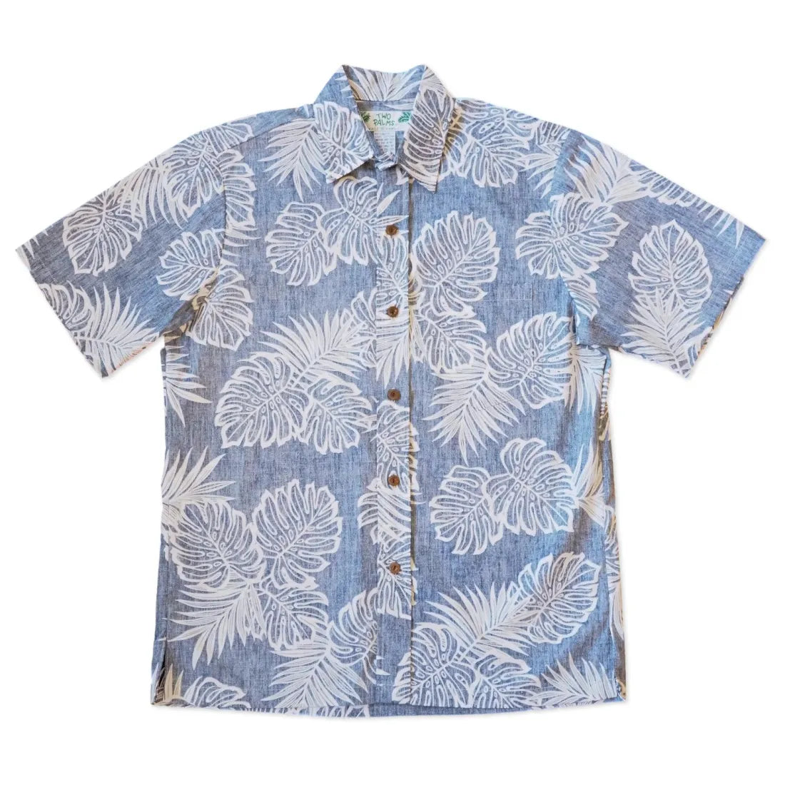 Navy Leaf Hawaiian Reverse Shirt - Made In Hawaii