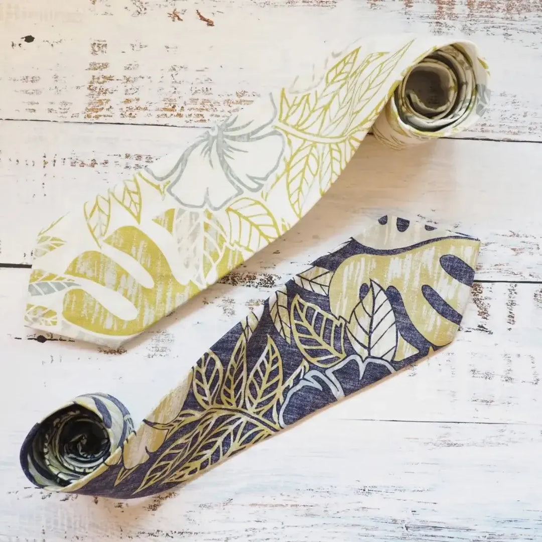 Navy Maunawili Hawaiian Necktie - Made in Hawaii