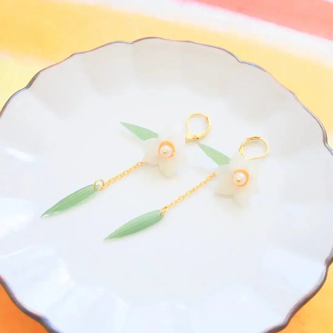 Noelani Flower Drop Earrings - Made in Hawaii