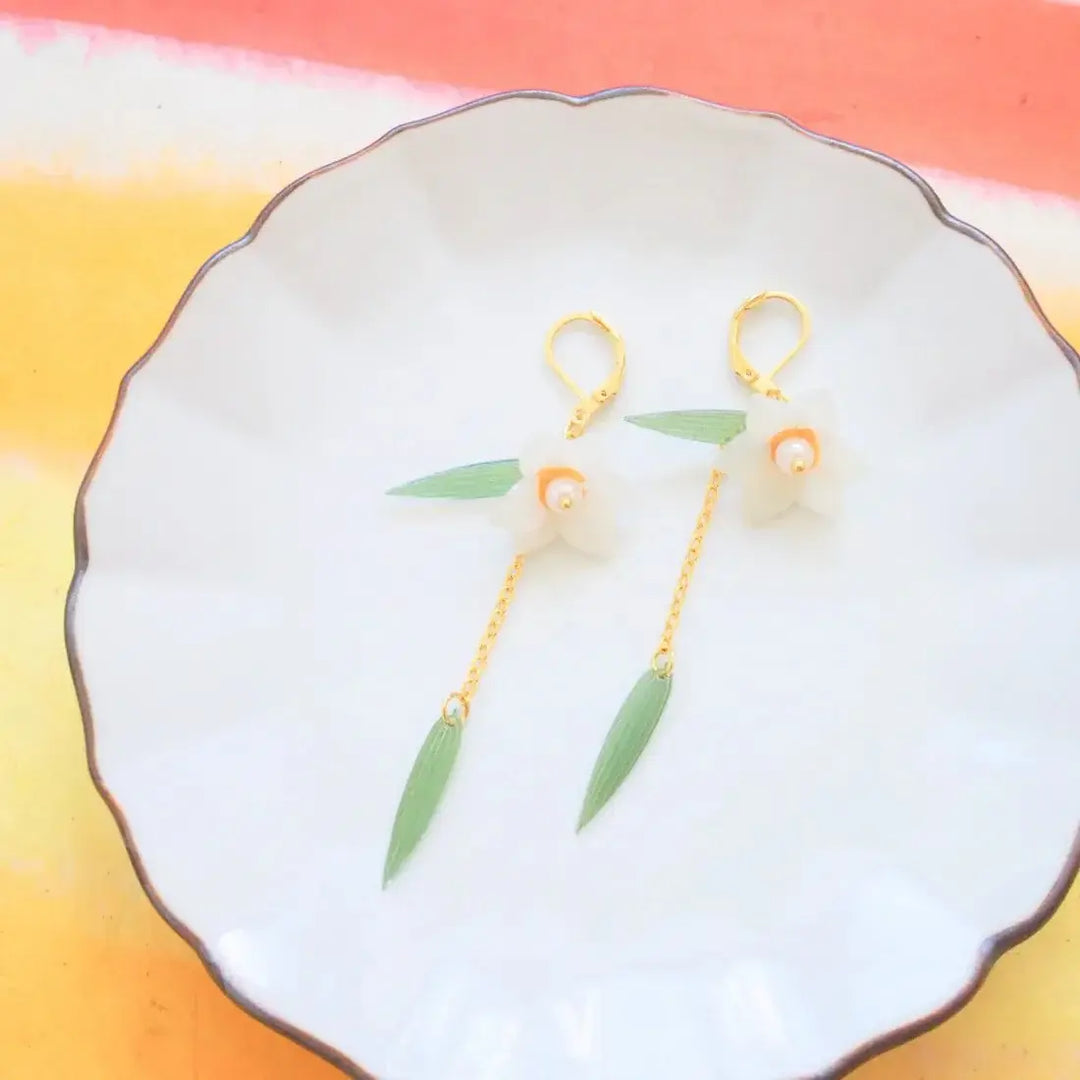 Noelani Flower Drop Earrings - Made in Hawaii