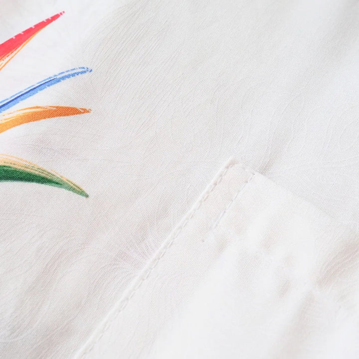 Nuuanu White Hawaiian Border Shirt - Made in Hawaii