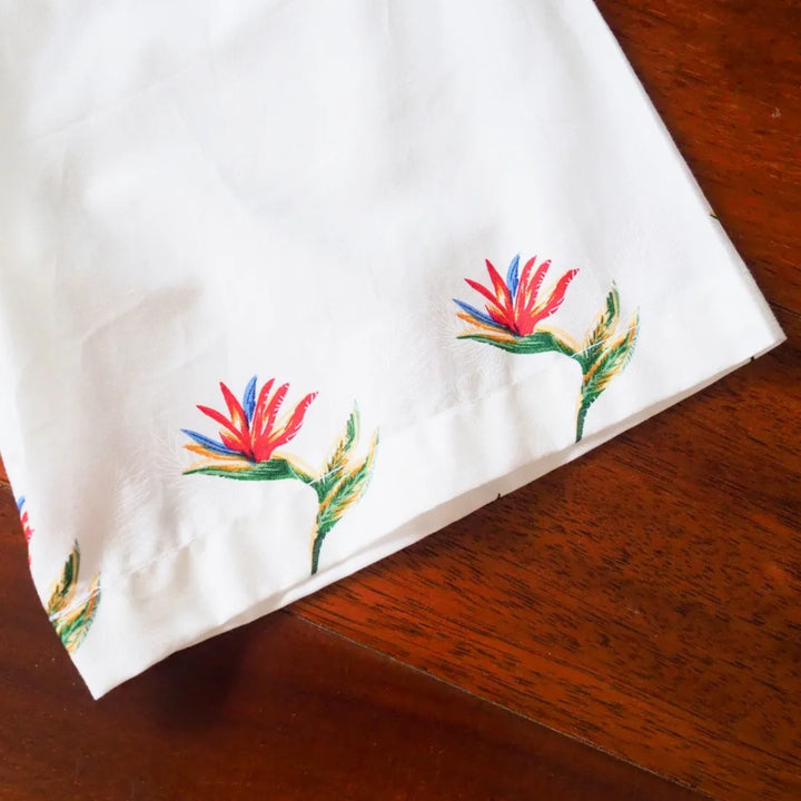Nuuanu White Hawaiian Border Shirt - Made in Hawaii