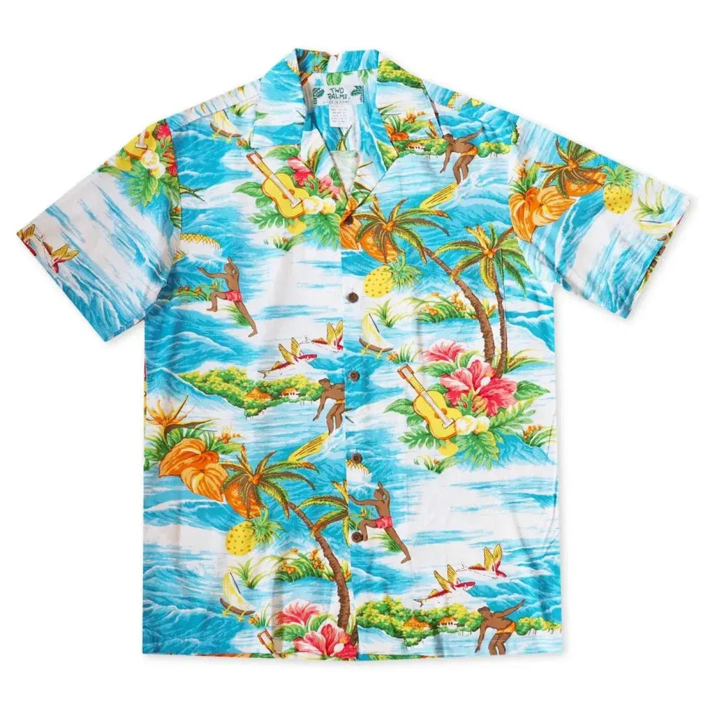 Ocean Life Light Blue Hawaiian Rayon Shirt Online – Lavahut