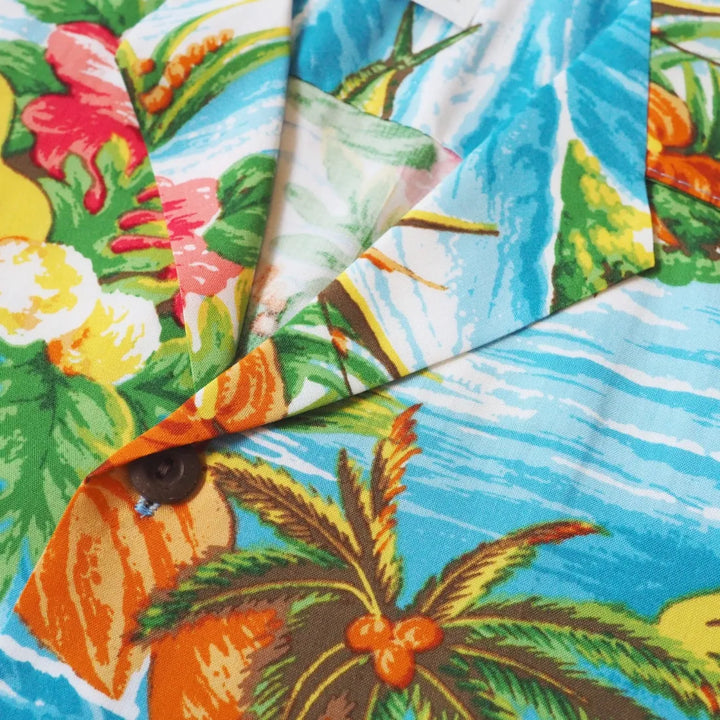 Ocean Life Aqua Hawaiian Boy Shirt - Made in Hawaii