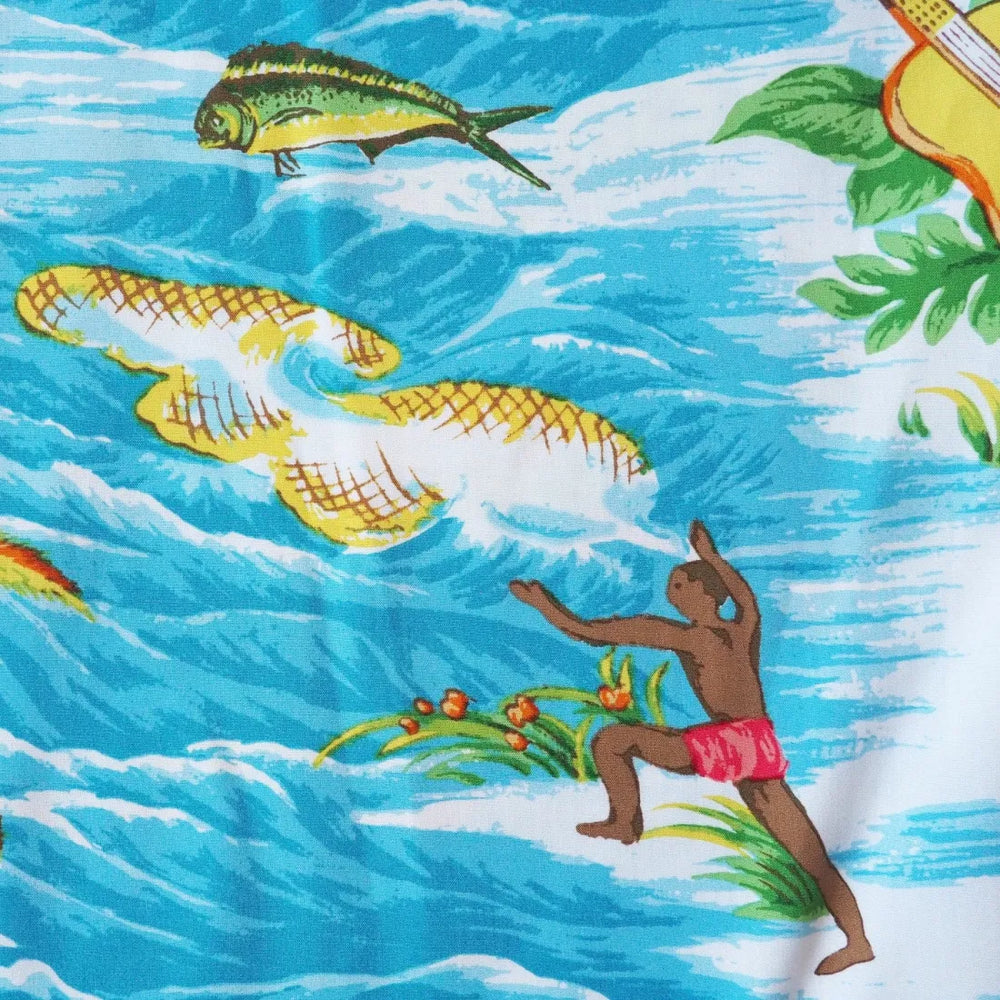 Ocean Life Aqua Hawaiian Boy Shirt - Made in Hawaii