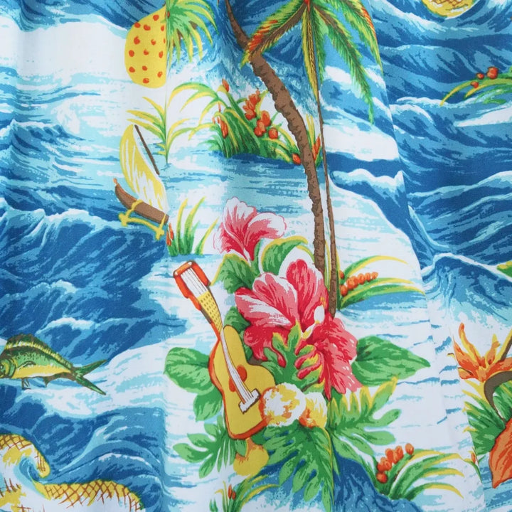 Ocean Life Navy Maxi Hawaiian Dress - Made in Hawaii