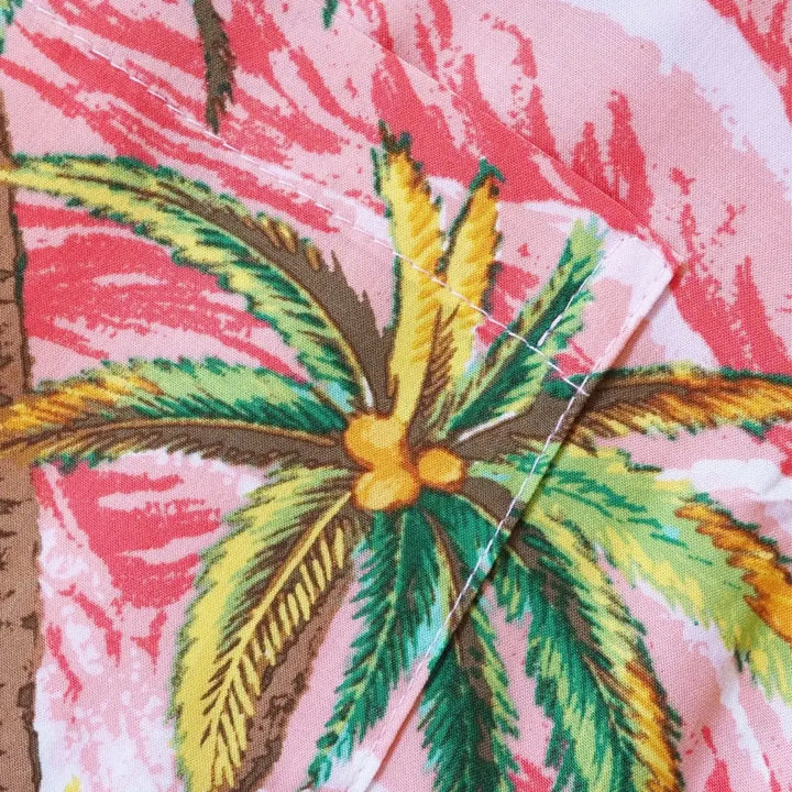 Ocean Life Pink Hawaiian Rayon Shirt Made in Hawaii