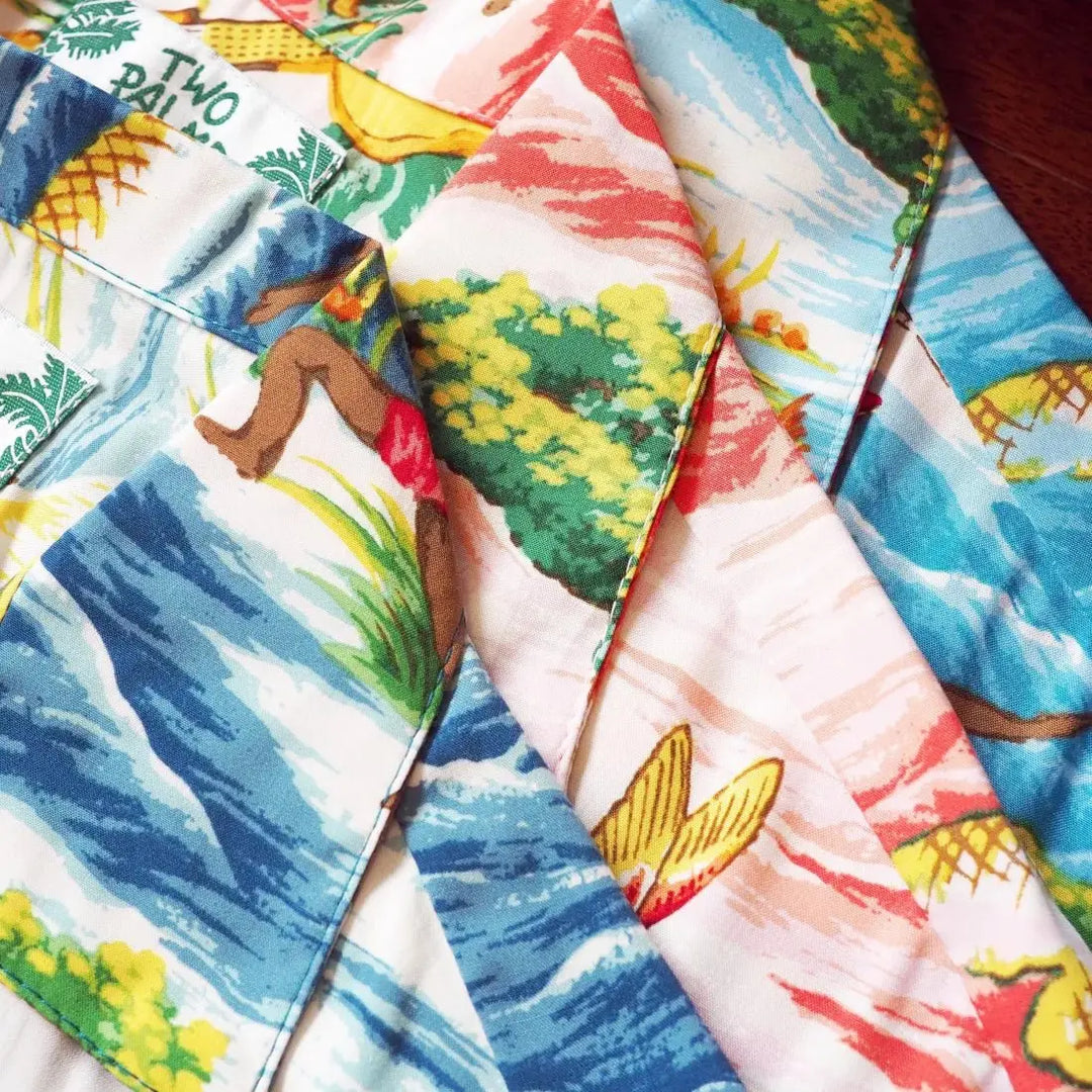 Ocean Life Pink Hawaiian Rayon Shirt Made in Hawaii