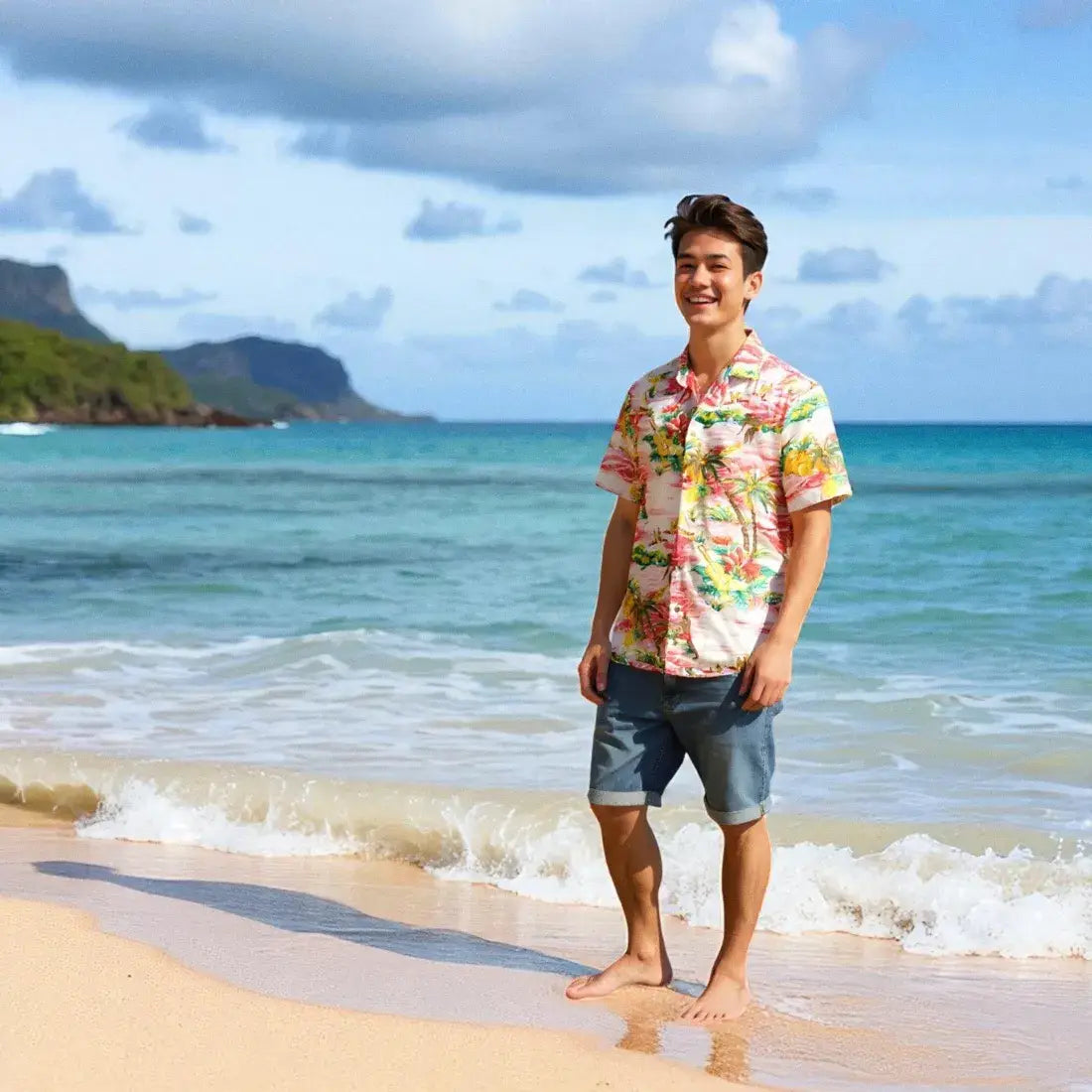 Ocean Life Pink Hawaiian Rayon Shirt - Made in Hawaii