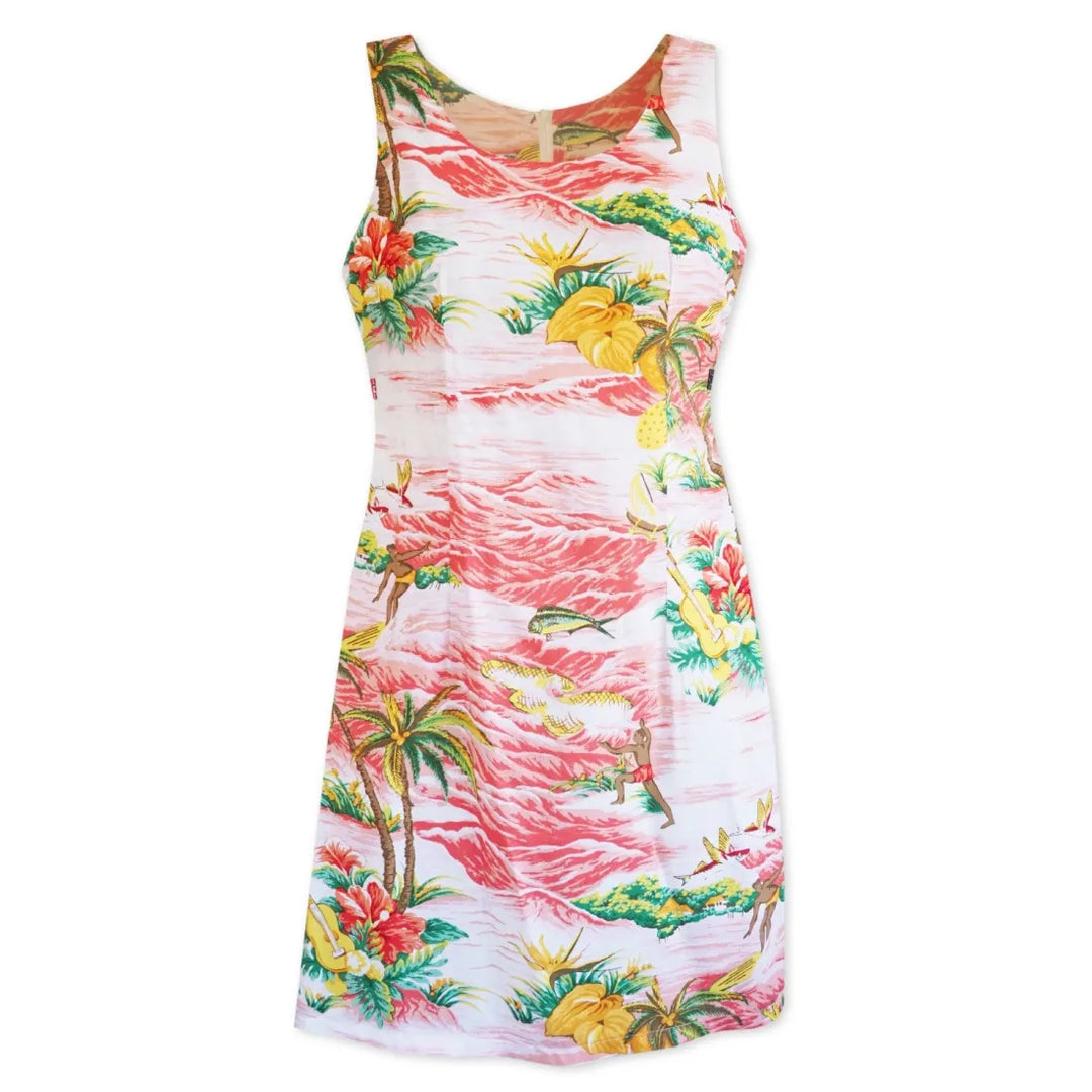 Ocean Life Pink Short Hawaiian Tank Dress - Made in Hawaii