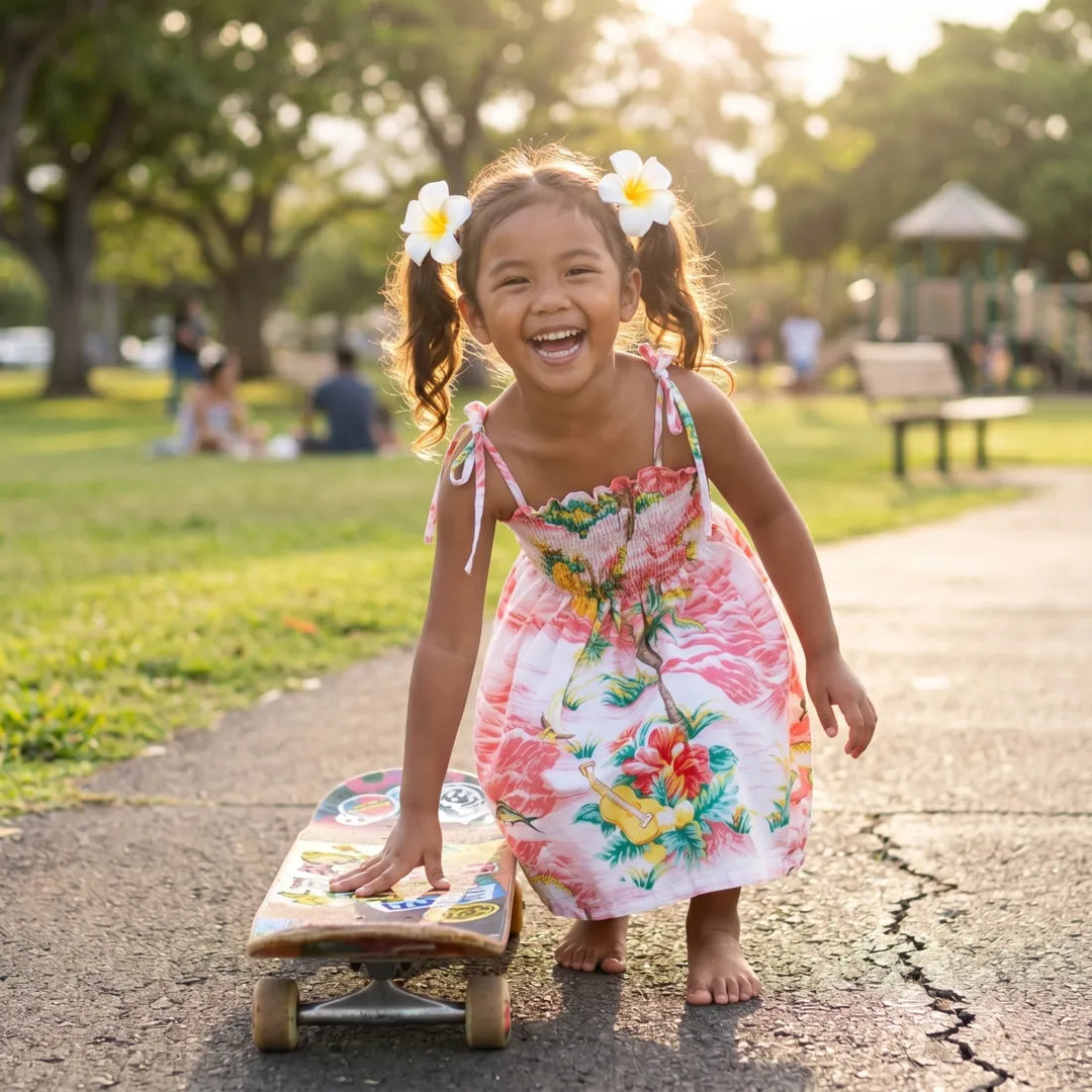 Ocean Life Pink Sunkiss Hawaiian Girl Dress - Made in Hawaii