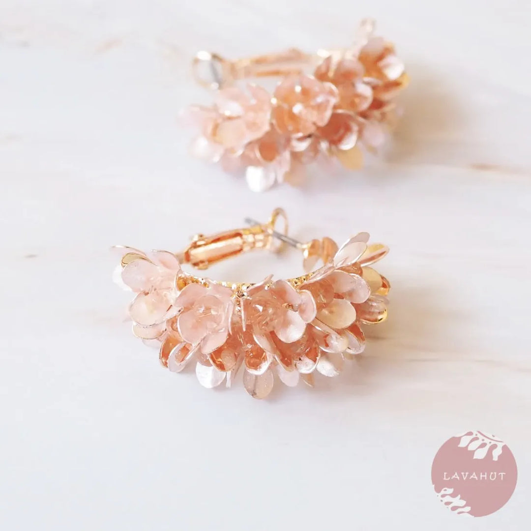 Orange Blossom Huggie Hoop Earrings - Made in Hawaii