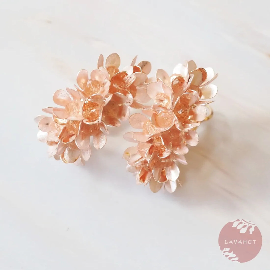 Orange Blossom Huggie Hoop Earrings - Made in Hawaii