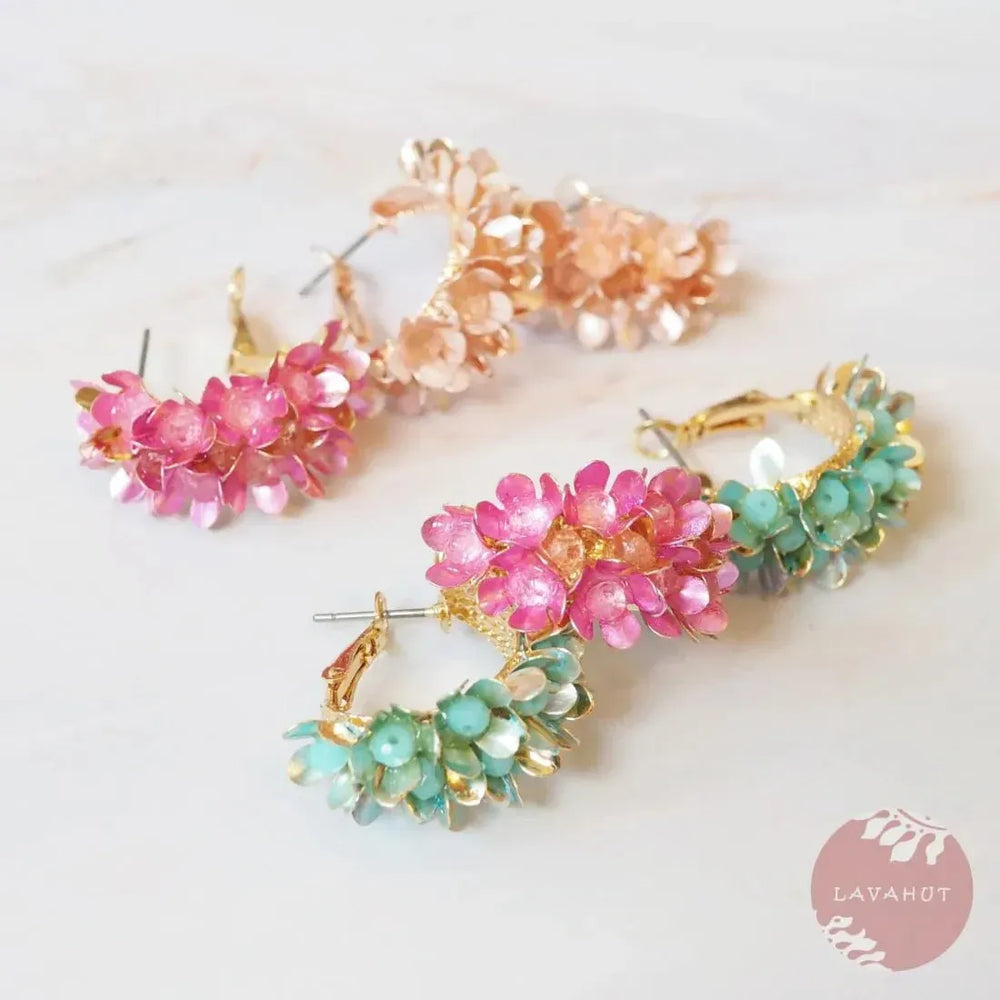 Orange Blossom Huggie Hoop Earrings - Made in Hawaii