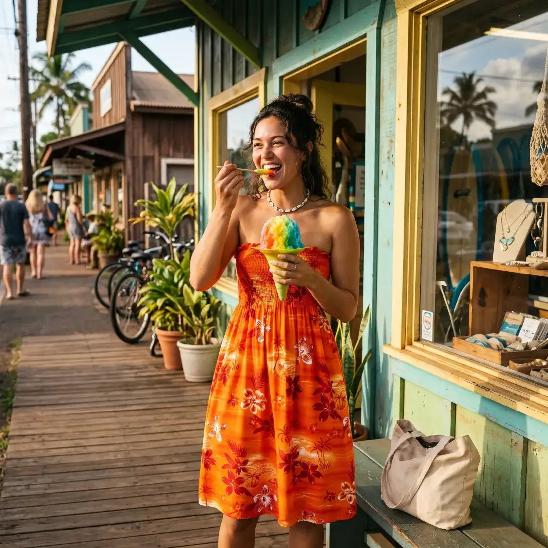 Aurora Orange Moonkiss Hawaiian Dress - Made in Hawaii