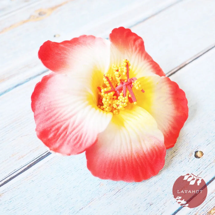 Orange Hibiscus Flower Hair Clip - Made in Hawaii