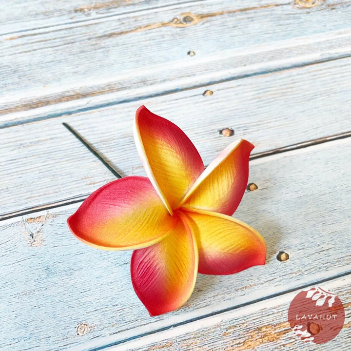 Orange Plumeria Flower Ear Stick - Made in Hawaii