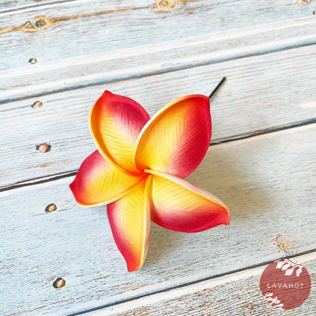 Orange Plumeria Flower Ear Stick - Made in Hawaii