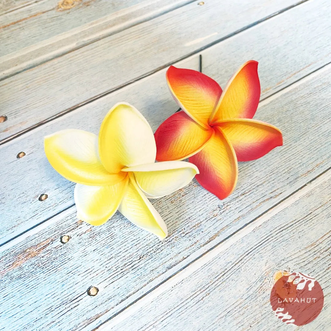 Orange Plumeria Flower Ear Stick - Made in Hawaii