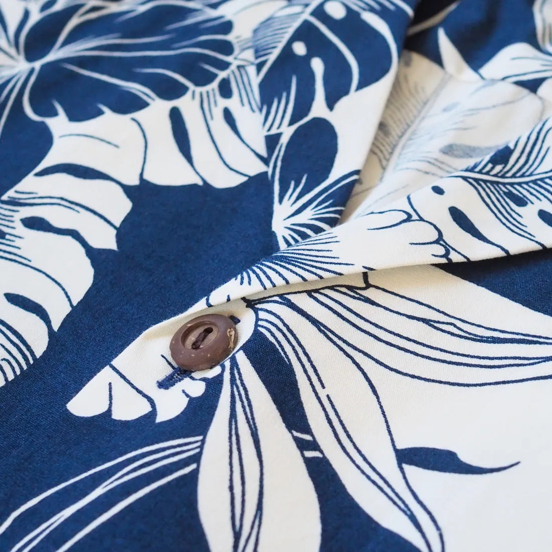 Orchid Blast Blue Hawaiian Cotton Shirt - Made in Hawaii