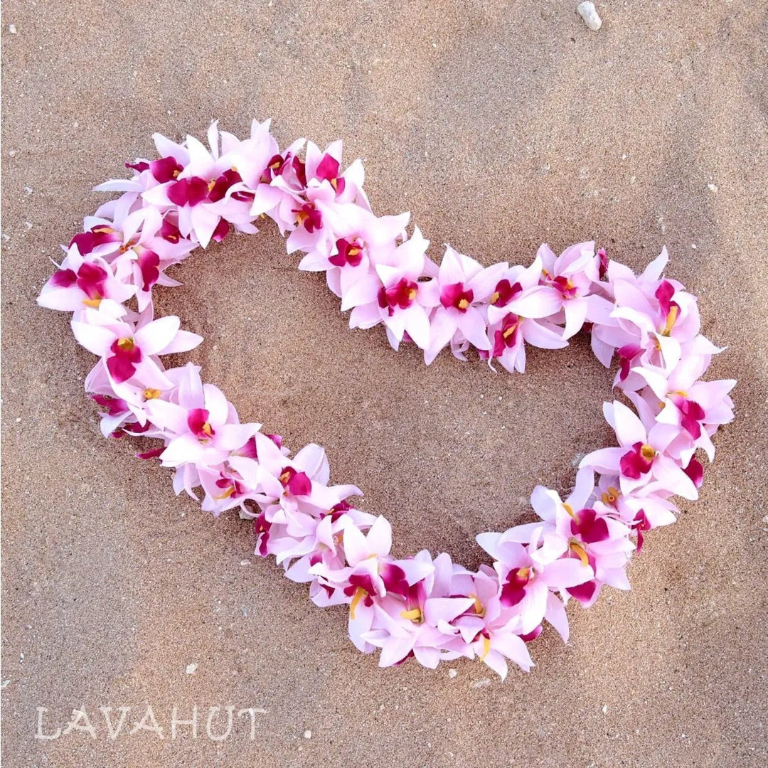 Orchid Blush Garden Hawaiian Flower Lei - Made in Hawaii