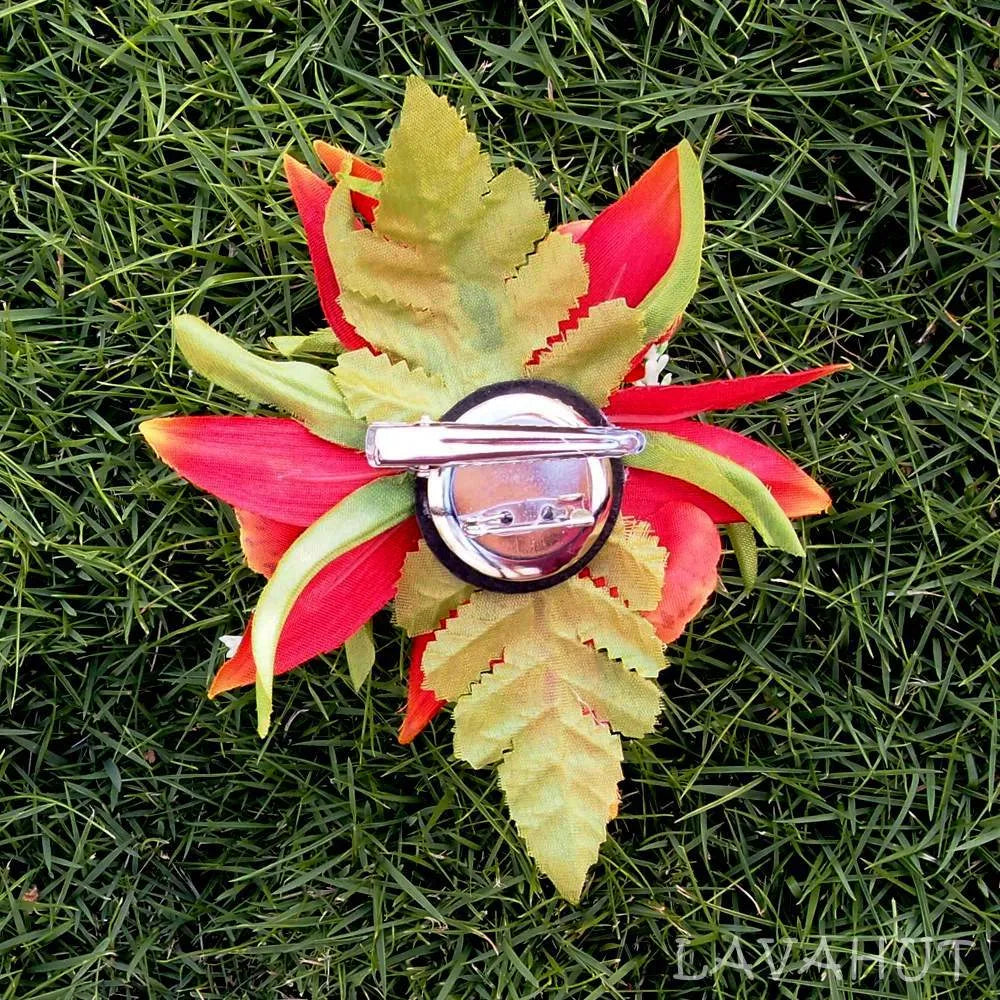 Orchid Burst Red Hawaiian Flower Hair Clip - Made in Hawaii