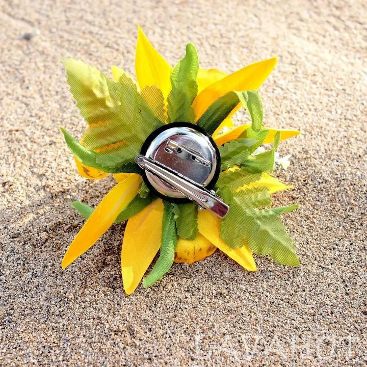 Orchid Burst Yellow Hawaiian Flower Hair Clip - Made in Hawaii