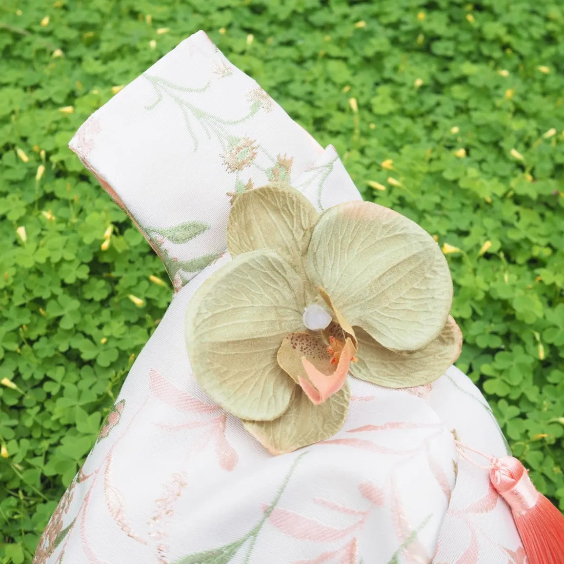 Orchid Elegance Orange Knot Bag - Made In Hawaii