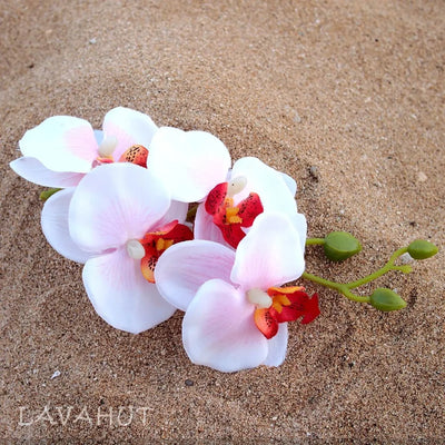 Orchid Pink/white Hawaiian Flower Hair Clip - Made In Hawaii