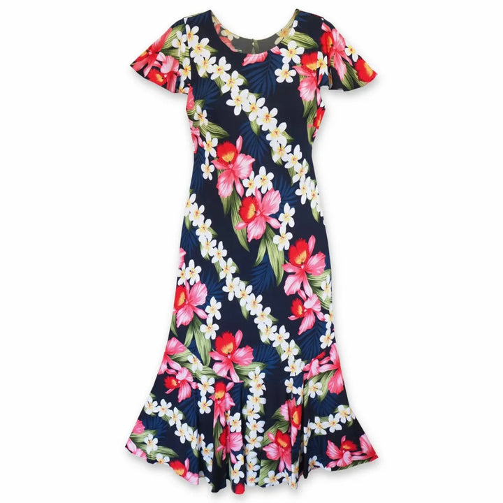 Orchid Play Blue Malia Hawaiian Dress - Made in Hawaii