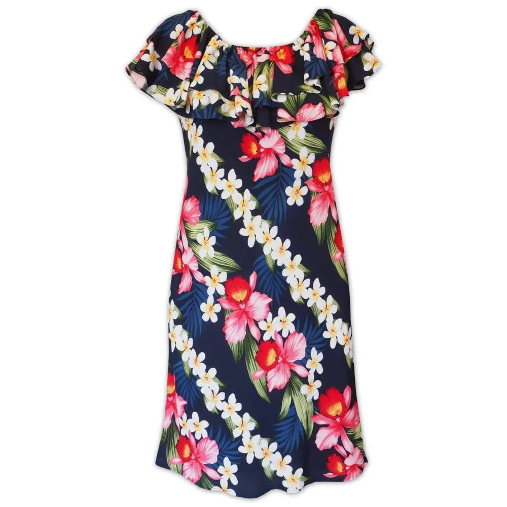 Orchid Play Blue Rainbow Hawaiian Dress – Authentic Hawaiian Women's Dress by Lavahut