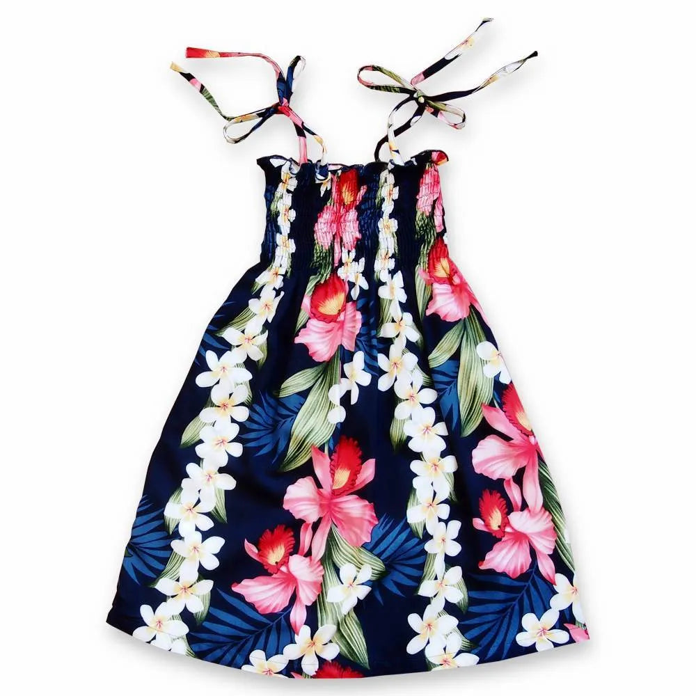 Orchid Play Blue Sunkiss Hawaiian Girl Dress - Made in Hawaii