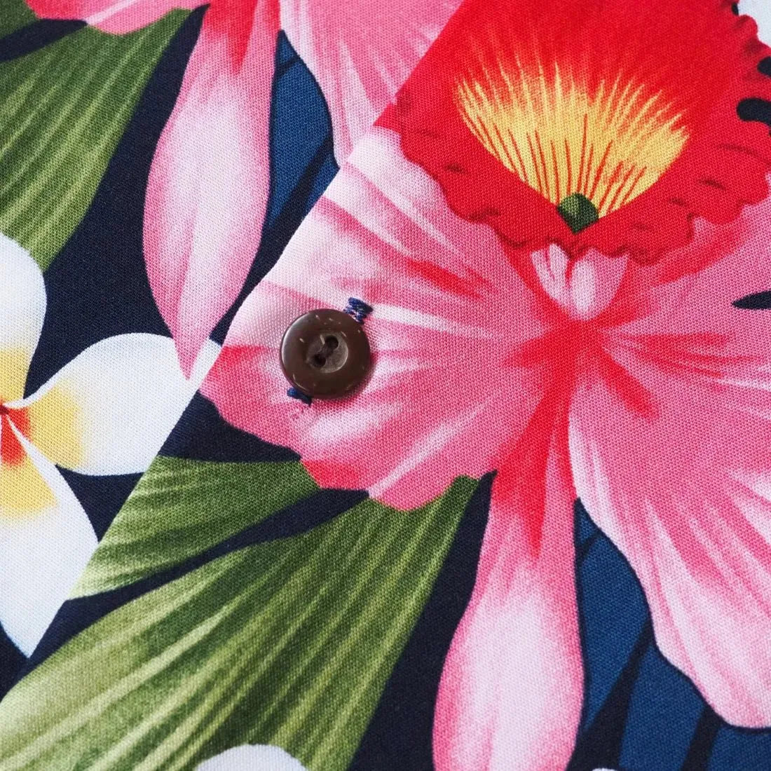 Orchid Play Blue Women’s Hawaiian Rayon Shirt - Made in Hawaii