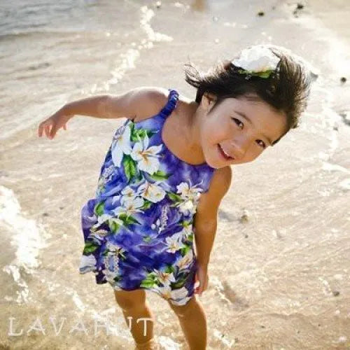 Orchid Purple Hawaiian Girl Cotton Dress - Made in Hawaii