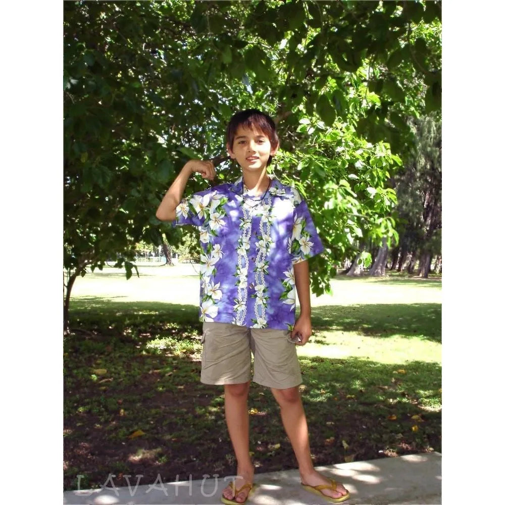 Orchid Purple Hawaiian Teen Shirt - Made In Hawaii