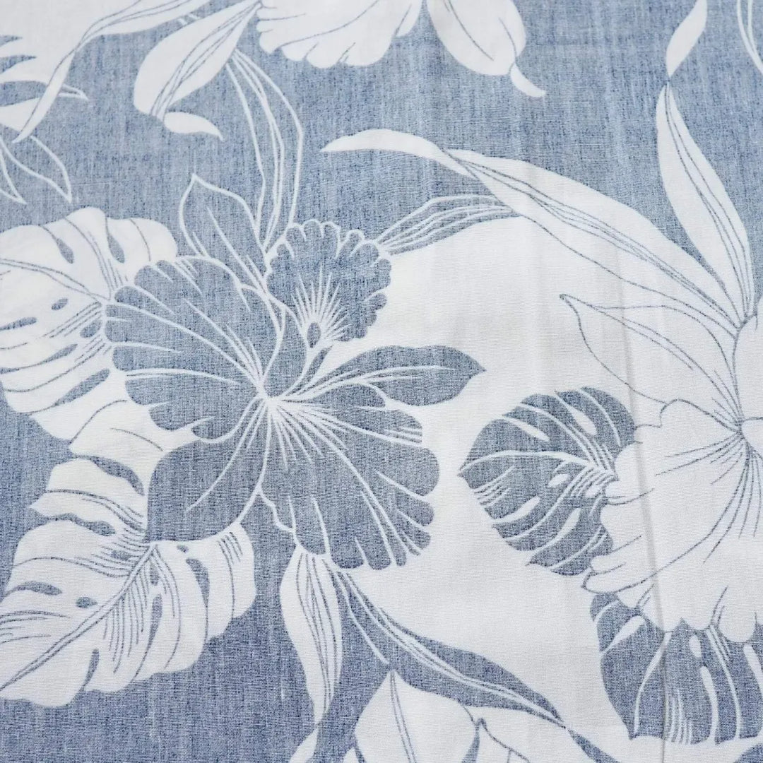 Orchid Shadow Navy Blue Hawaiian Reverse Shirt - Made in Hawaii