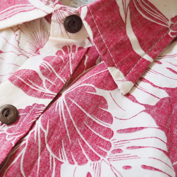 Orchid Shadow Red Hawaiian Reverse Shirt - Made in Hawaii