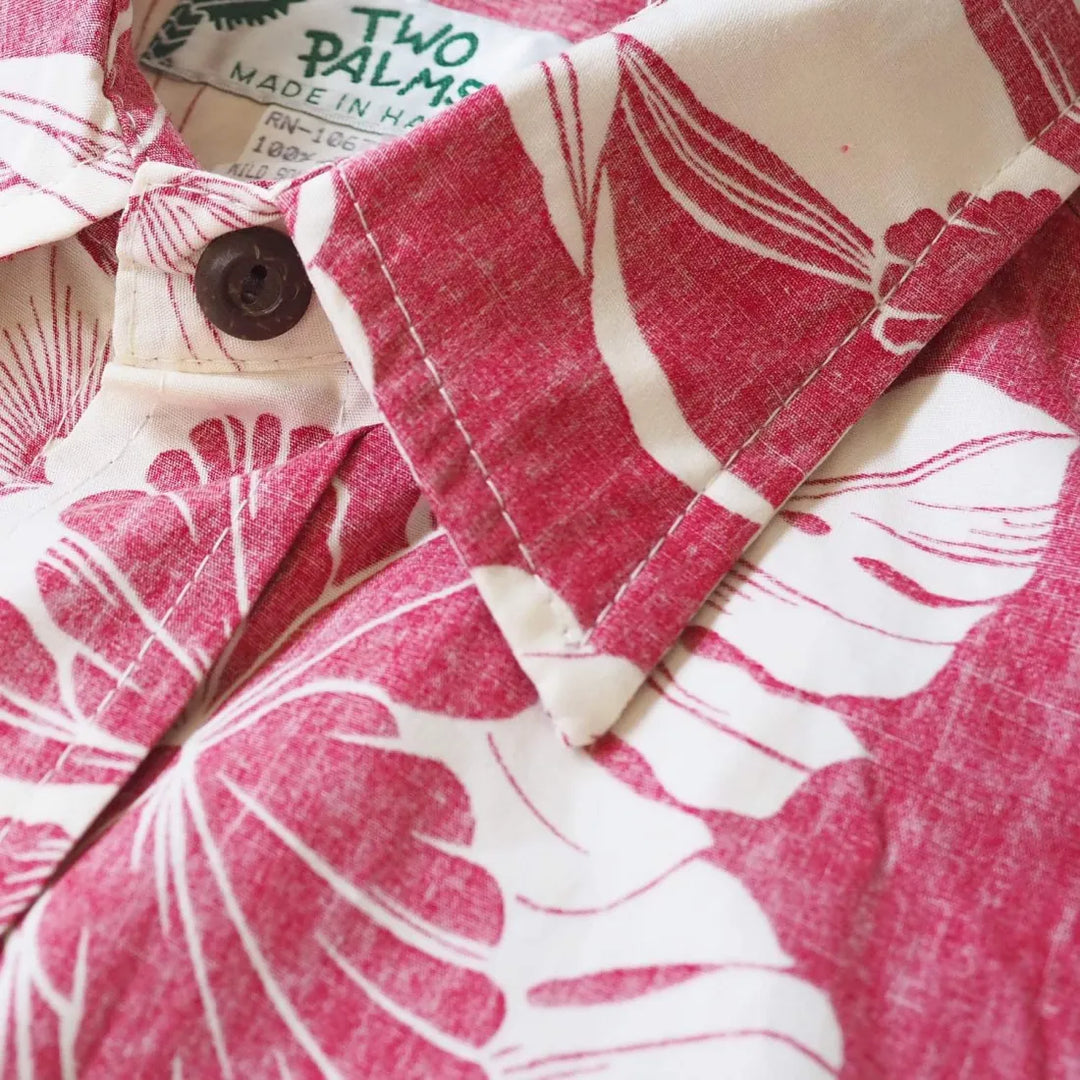 Orchid Shadow Red Hawaiian Reverse Shirt - Made in Hawaii