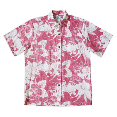Orchid Shadow Red Hawaiian Reverse Shirt - Made In Hawaii
