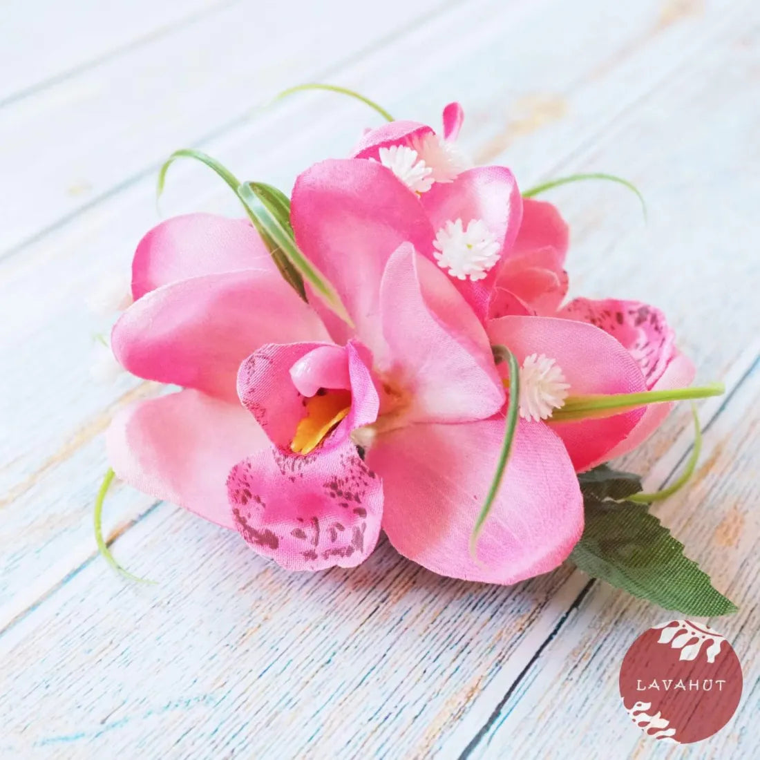 Orchid Wonder Baby Pink Hawaiian Flower Hair Clip - Made In Hawaii