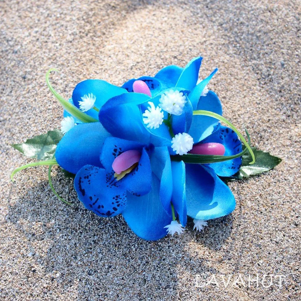 Orchid Wonder Blue Hawaiian Flower Hair Clip - Made in Hawaii