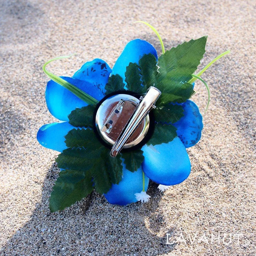 Orchid Wonder Blue Hawaiian Flower Hair Clip - Made in Hawaii