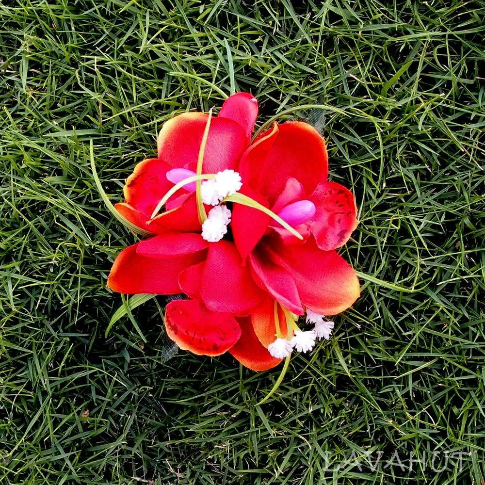 Orchid Wonder Red Hawaiian Flower Hair Clip - Made in Hawaii