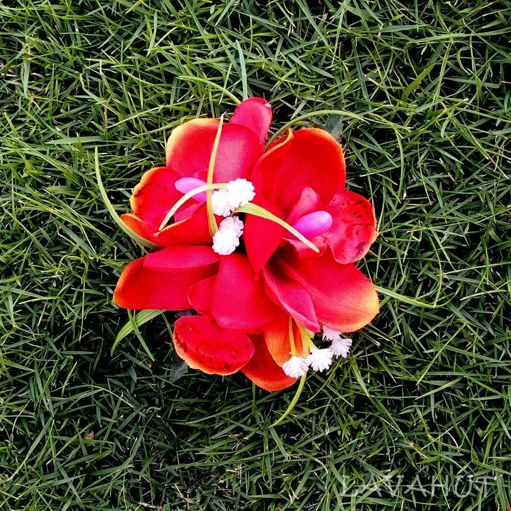 Orchid Wonder Red Hawaiian Flower Hair Clip - Made In Hawaii