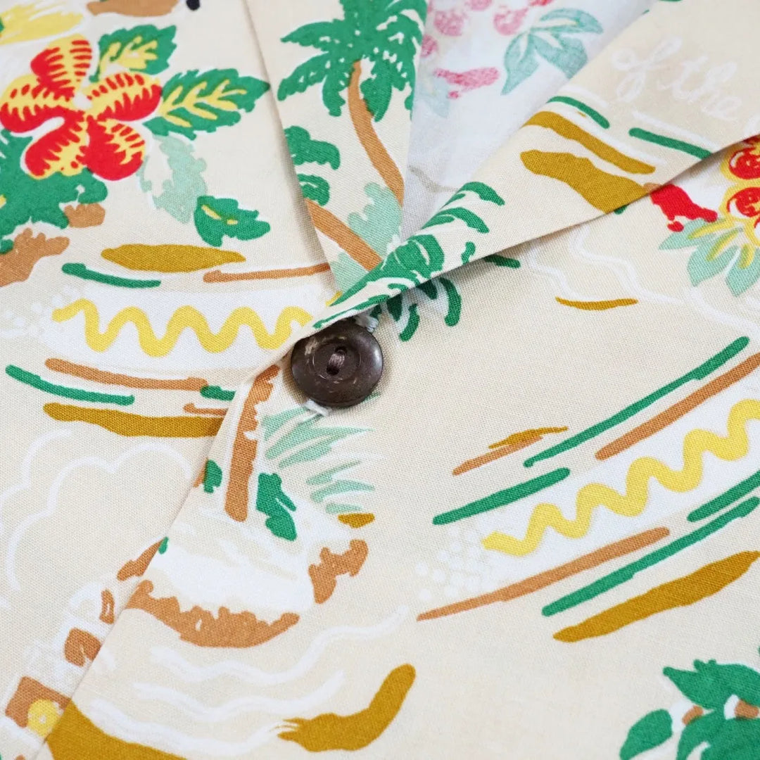 Pacific Cream Hawaiian Rayon Shirt - Made in Hawaii