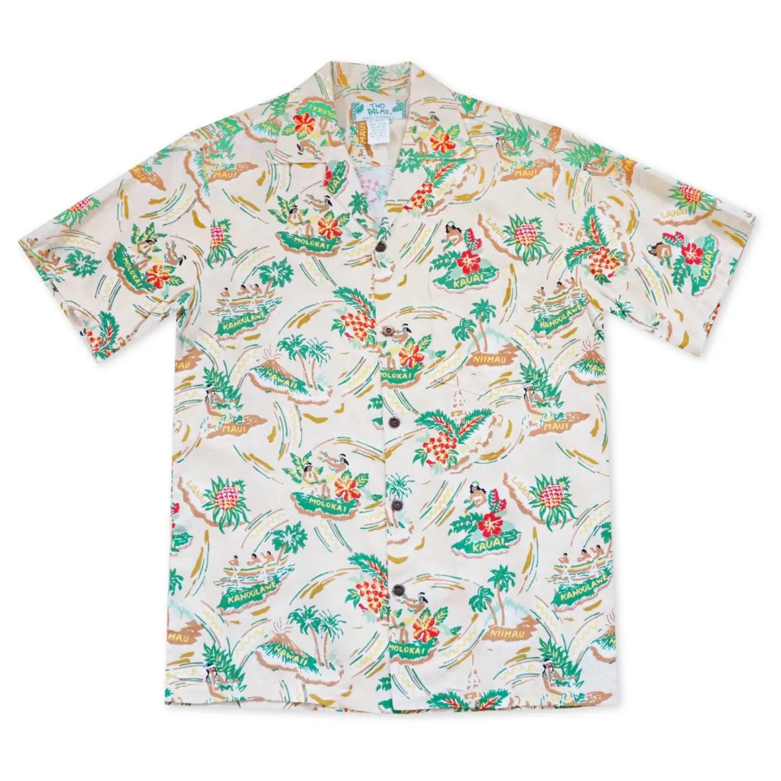 Pacific Cream Hawaiian Rayon Shirt - Made In Hawaii