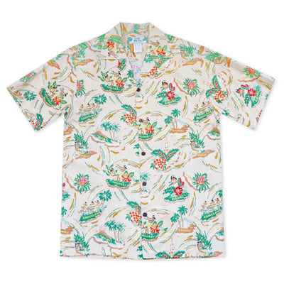 Pacific Cream Hawaiian Rayon Shirt - Made In Hawaii