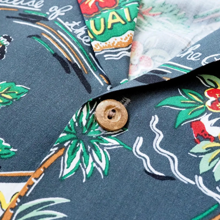 Pacific Grey Hawaiian Rayon Shirt - Made in Hawaii