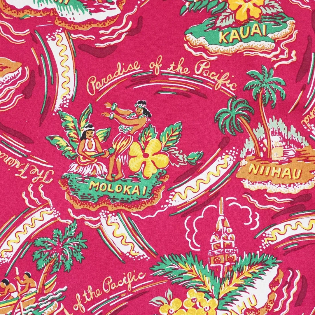 Pacific Red Hawaiian Rayon Shirt - Made in Hawaii