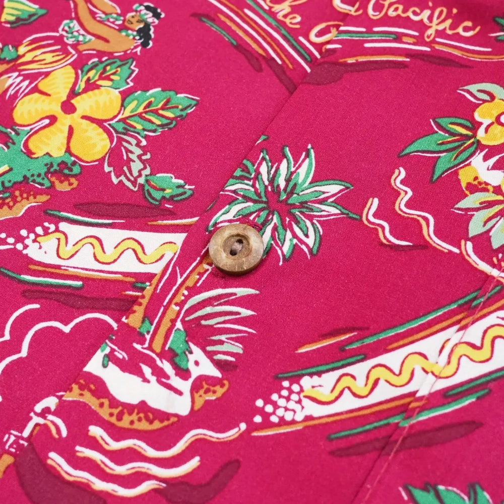 Pacific Red Hawaiian Rayon Shirt - Made in Hawaii